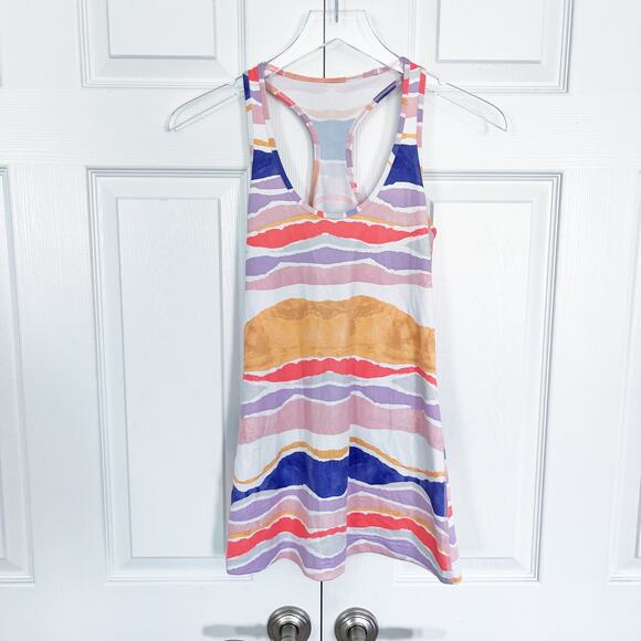 Lululemon Cool Racerback in Bleacher Stripe White Iris Flower - Picture 1 of 5